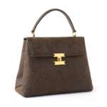 New Lady leather handbag ostrich brown