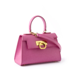 Licia leather handbag fuchsia