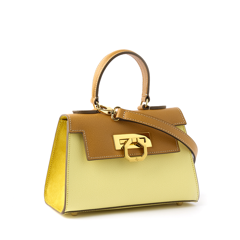 Licia leather handbag bicolor