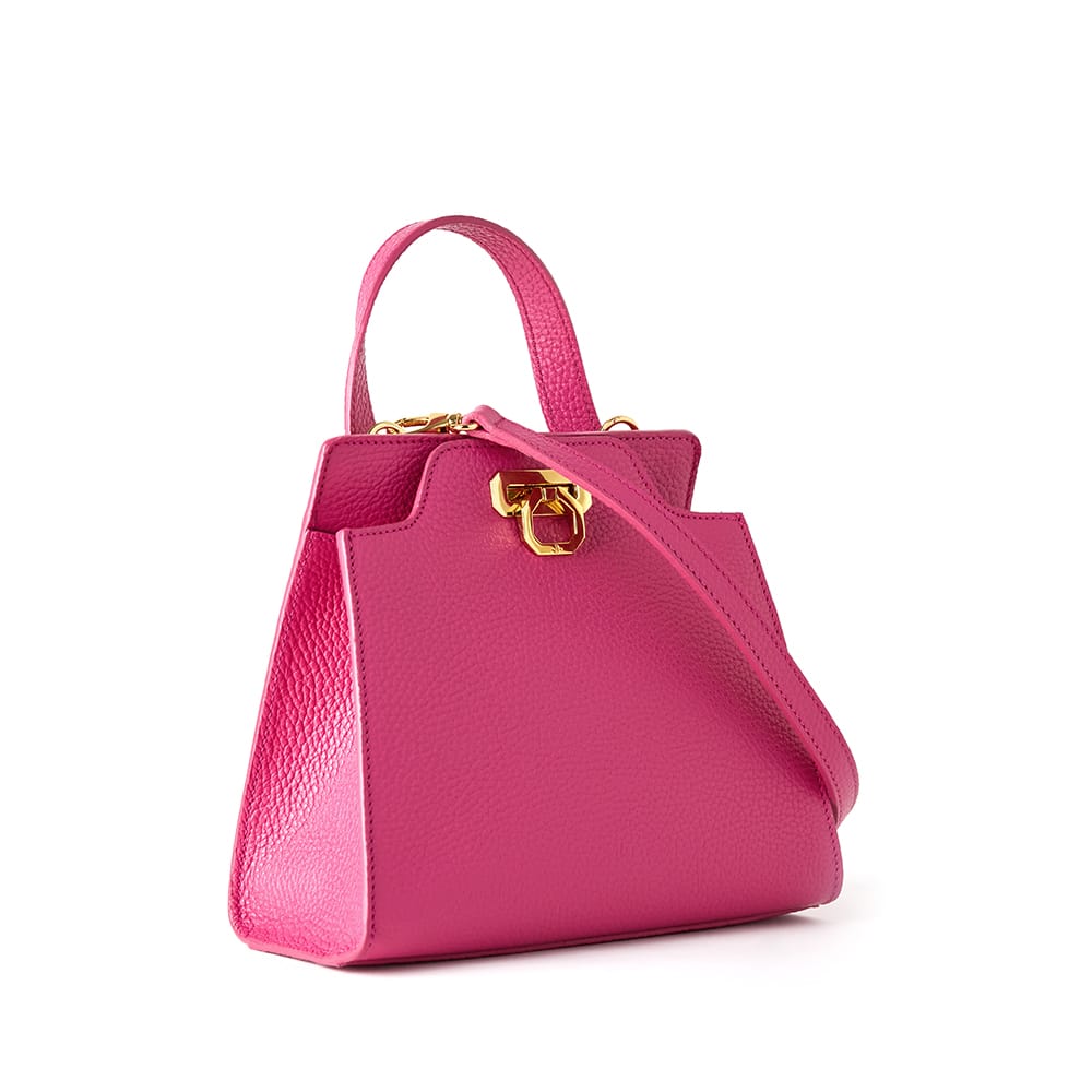 Mila mini leather handbag adria fuchsia