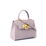 Erika leather handbag python lavanda