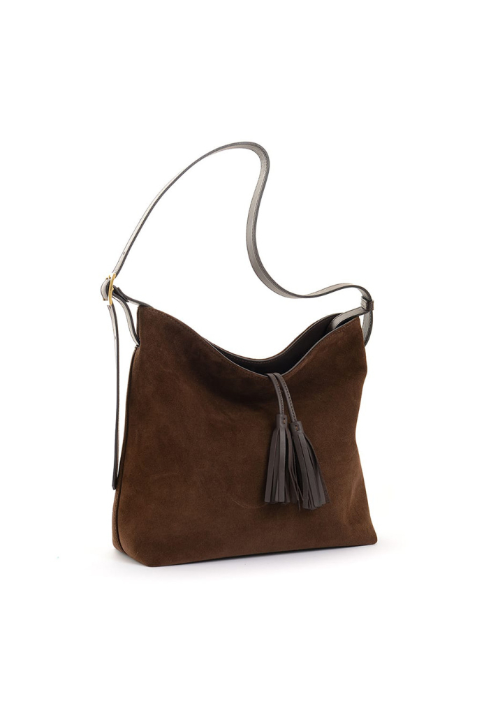 Carbotti bag cover Brenda vitello camoscio chocolate